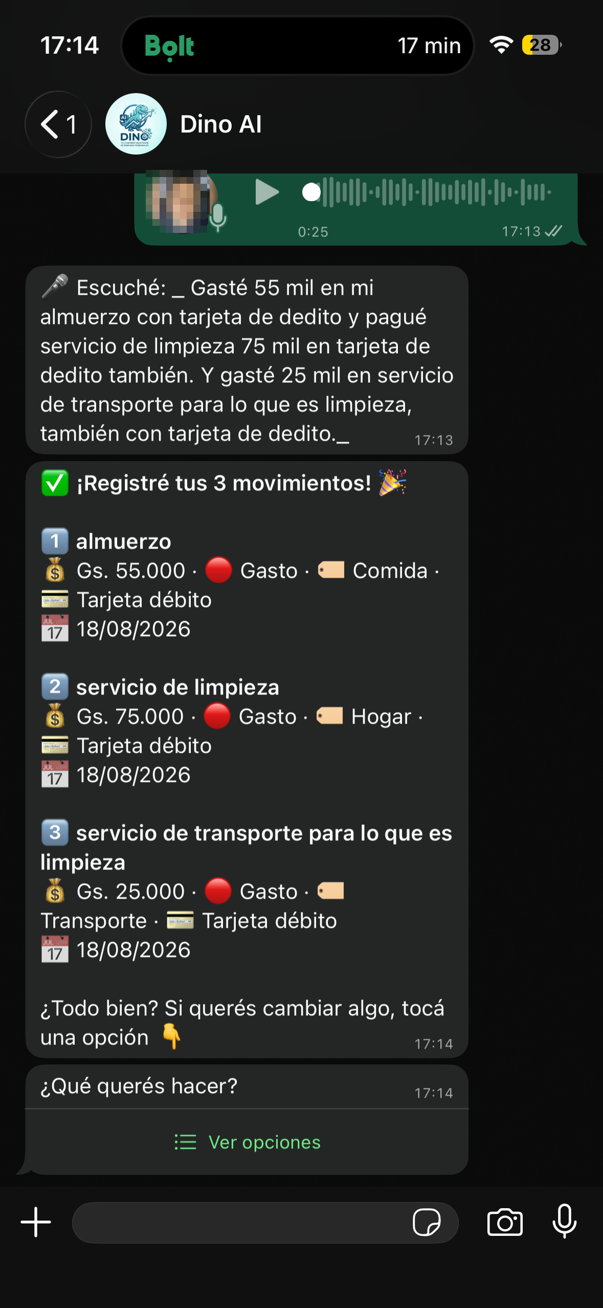 Un audio también puede contener varios movimientos.