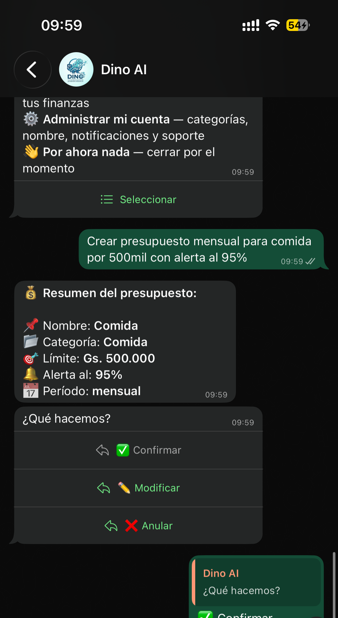 También puede guiar pequeños flujos dentro del chat.